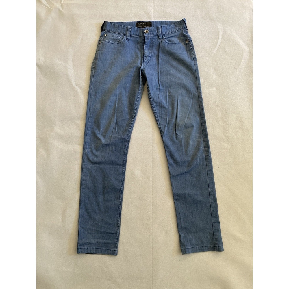Oakley Pants Men's 30x32 Blue Denim 5 Pocket Chino Stretch Casual Skater Surfer